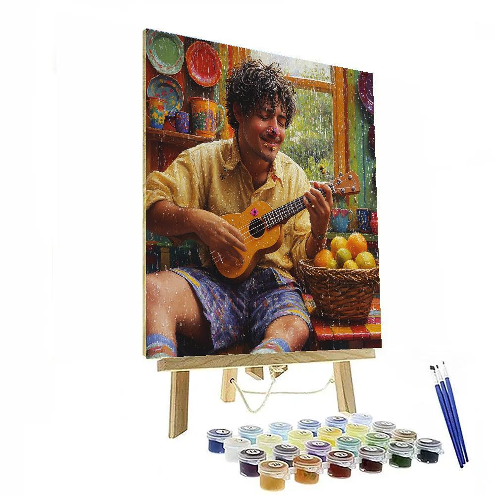 Agustin Madrigal Rainy Kitchen Ukulele Tune Disney Inspired Number painting