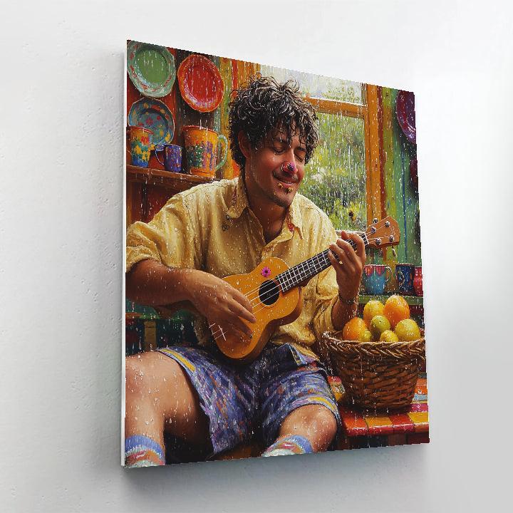 Agustin Madrigal Rainy Kitchen Ukulele Tune Disney Inspired Number painting