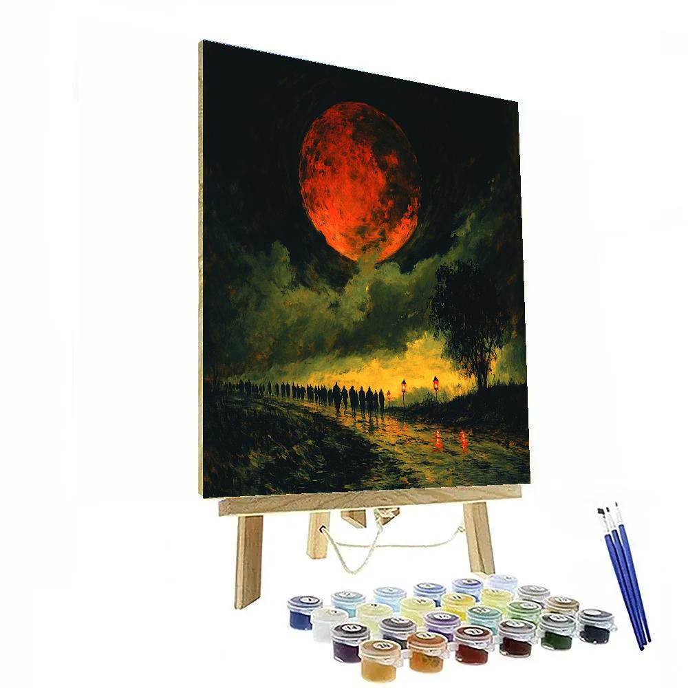 Francisco Goya Inspired Procession Under Blood Moon Paint by numbers art