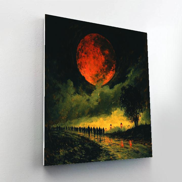 Francisco Goya Inspired Procession Under Blood Moon Paint by numbers art