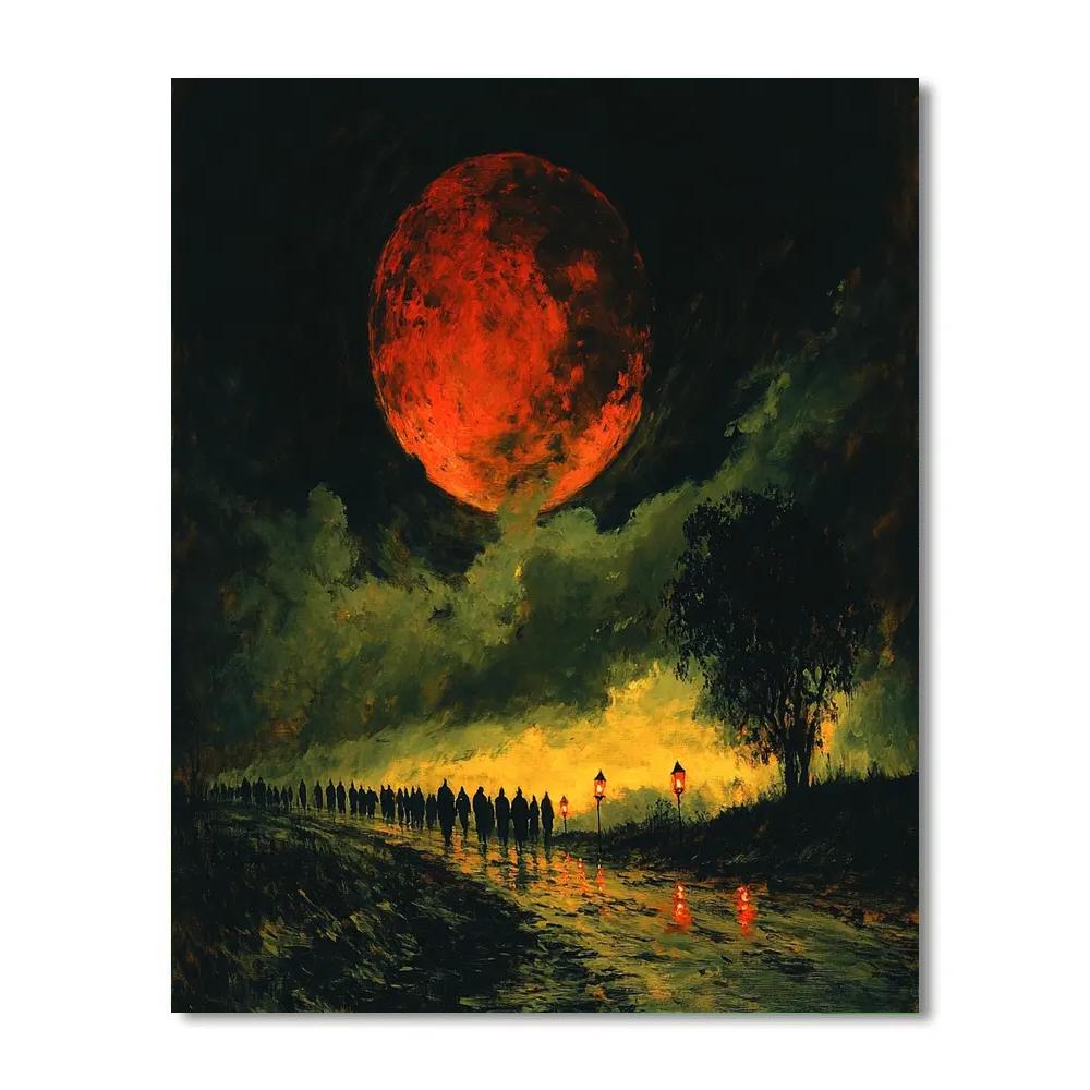 Francisco Goya Inspired Procession Under Blood Moon Paint by numbers art