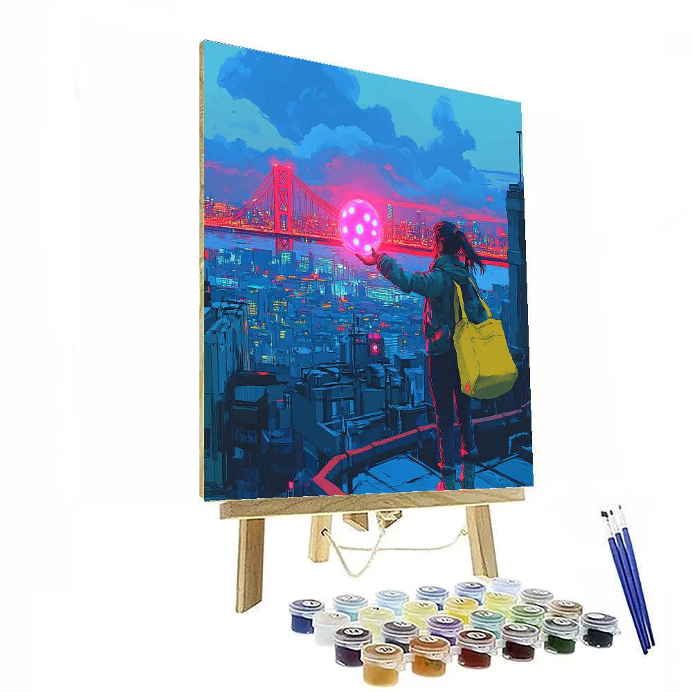 Honey Lemon Chem Ball Rooftop Test Disney Inspired painting number kit