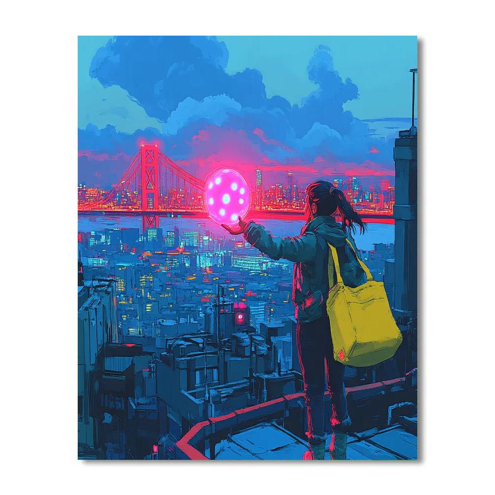 Honey Lemon Chem Ball Rooftop Test Disney Inspired painting number kit