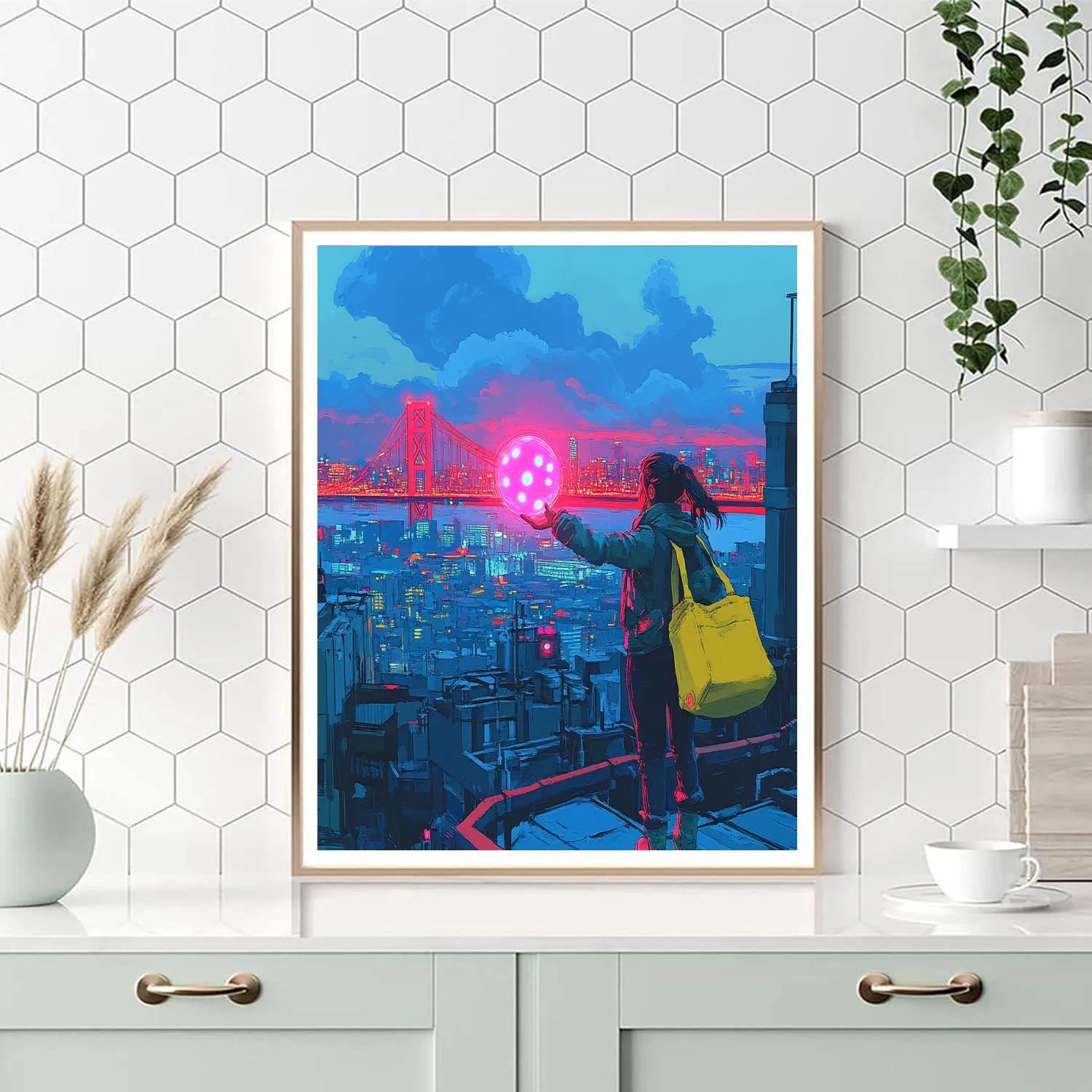 Honey Lemon Chem Ball Rooftop Test Disney Inspired painting number kit