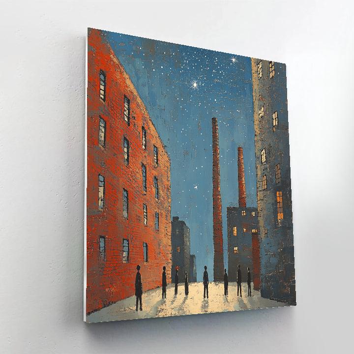 L.S. Lowry Inspired Mill Town Stargazing Night Painting by numbers kit
