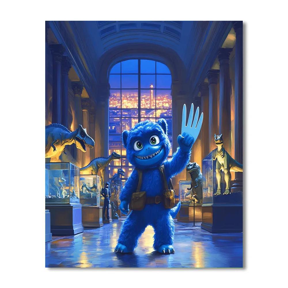 Fred Monster Suit Museum Night Guard Disney Inspired paint by numbers