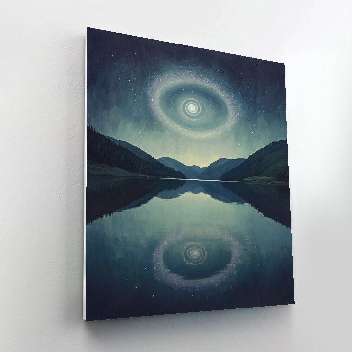 Homer Dodge Martin Inspired Lake Under Spiral Galaxy Number painting