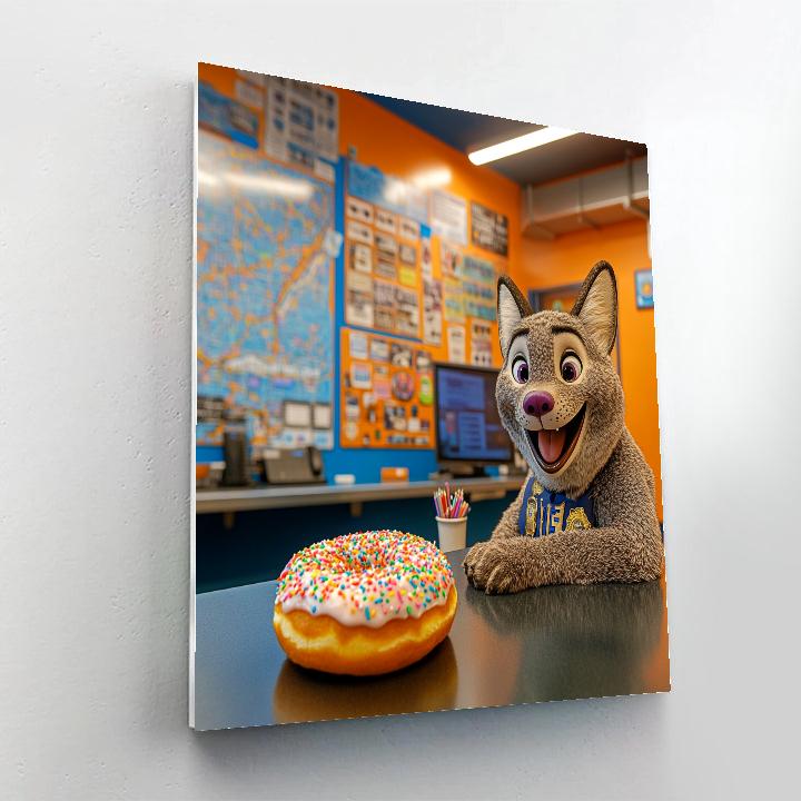 Officer Clawhauser Donut Desk Welcome Disney Inspired paint by numbers