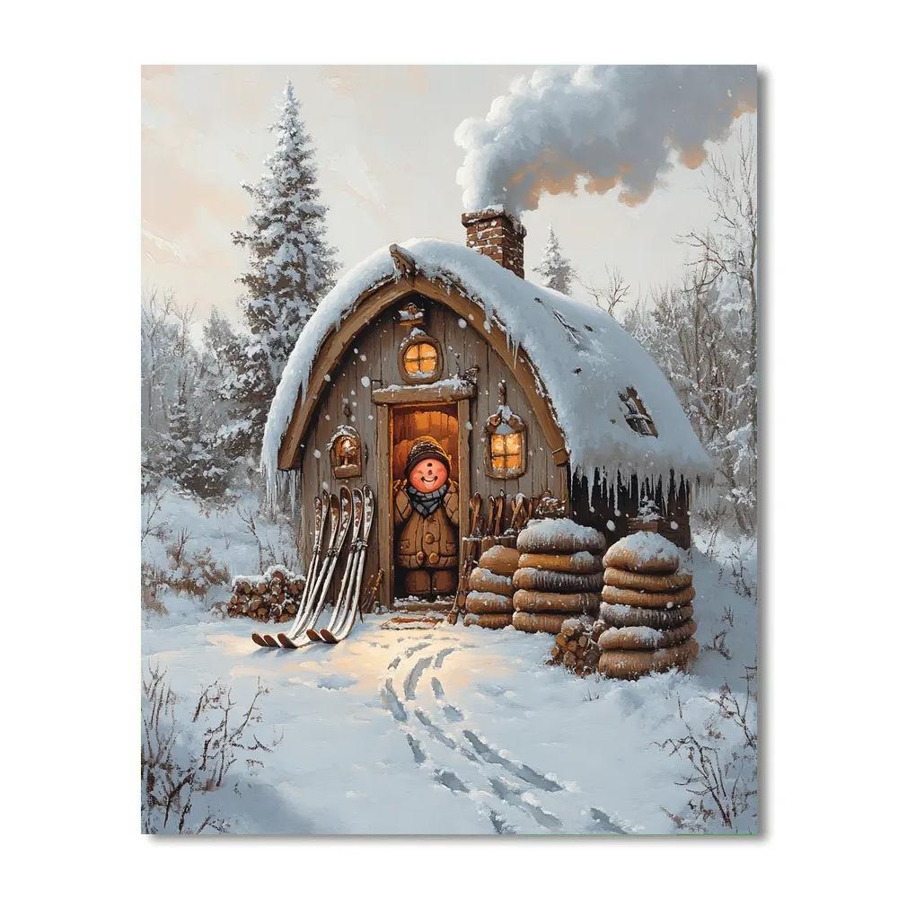 Oaken Sauna Shop Snowfront Greeting Disney Inspired paint by number