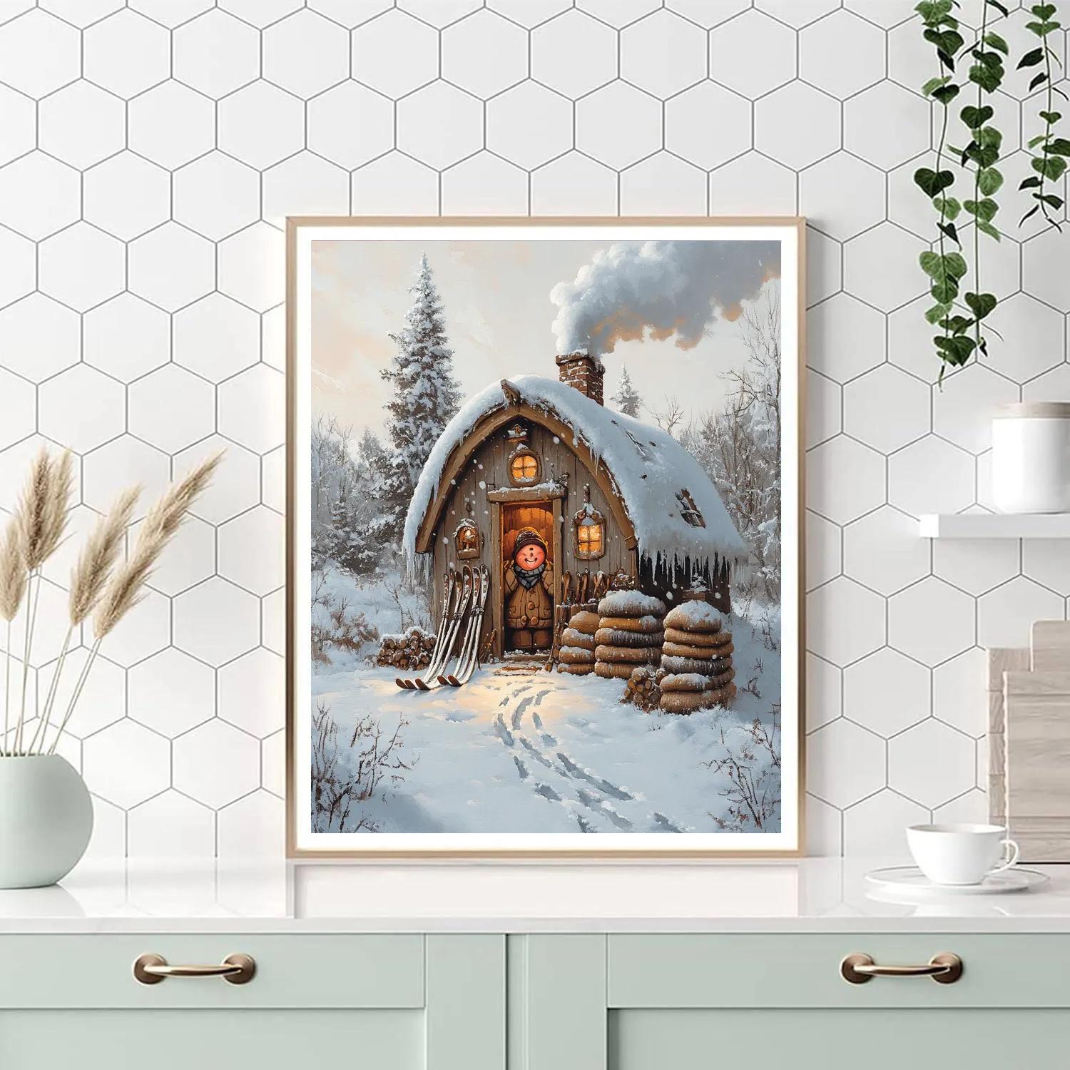 Oaken Sauna Shop Snowfront Greeting Disney Inspired paint by number