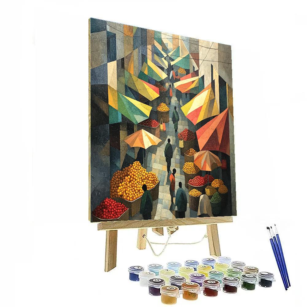 Picasso Inspired Cubist Street Market Paint by numbers kits