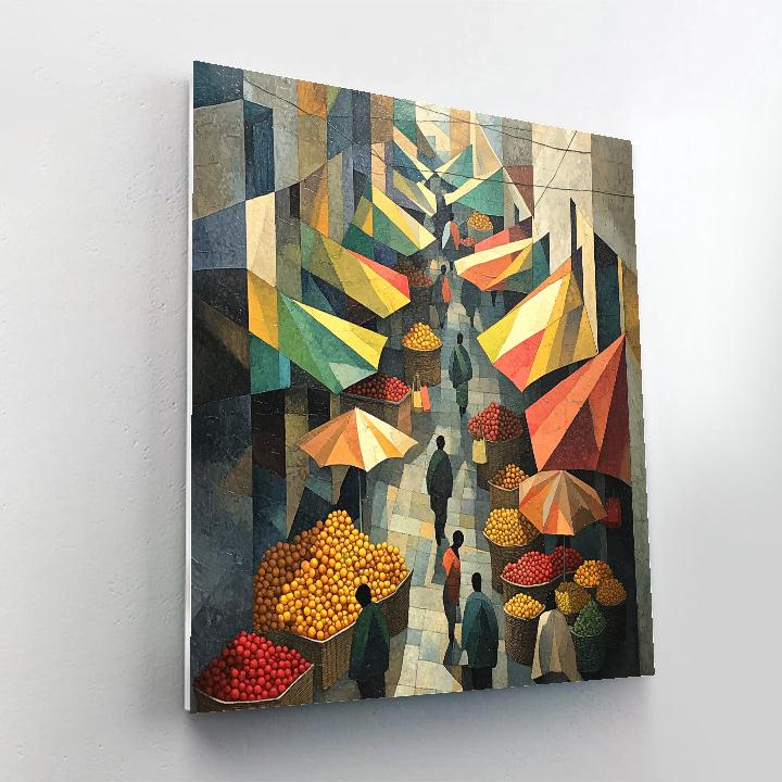 Picasso Inspired Cubist Street Market Paint by numbers kits
