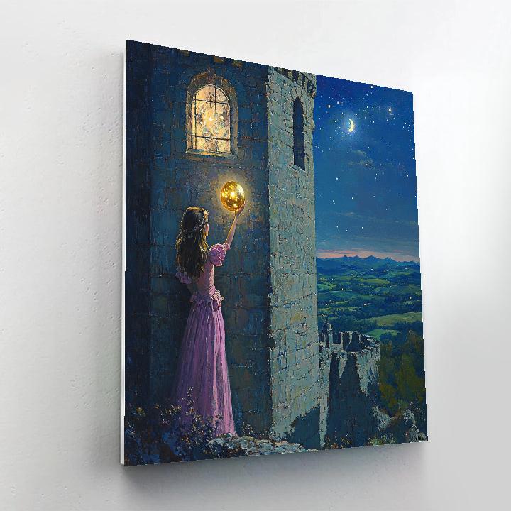 Princess Eilonwy Moonlit Castle Tower Disney Inspired Painting by numbers kit