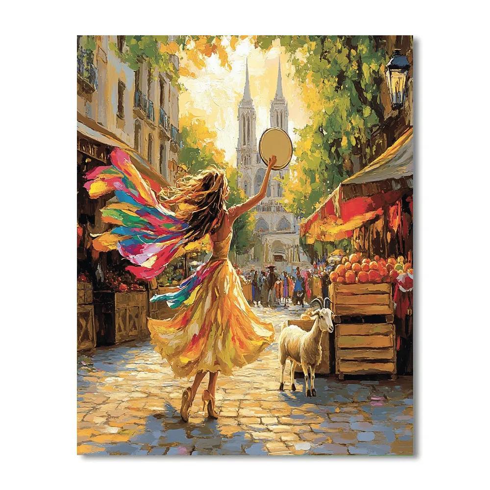 Esmeralda Paris Market Square Dance Disney Inspired Paint by numbers art