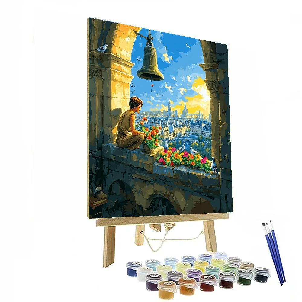 Quasimodo Cathedral Bell Tower Garden Disney Inspired Paint by numbers art
