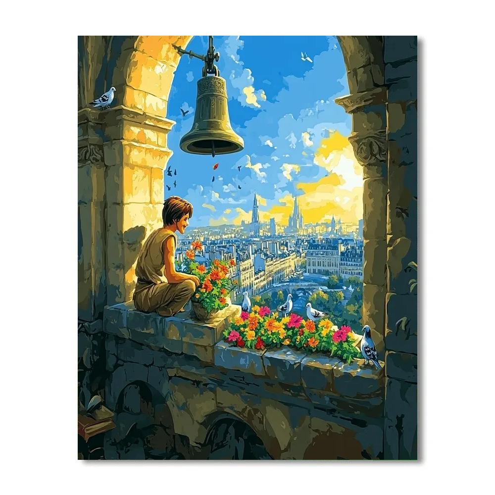 Quasimodo Cathedral Bell Tower Garden Disney Inspired Paint by numbers art