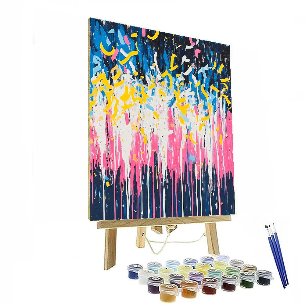 Jackson Pollock Inspired Festival Confetti Storm paint by color