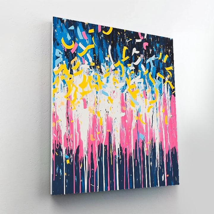 Jackson Pollock Inspired Festival Confetti Storm paint by color