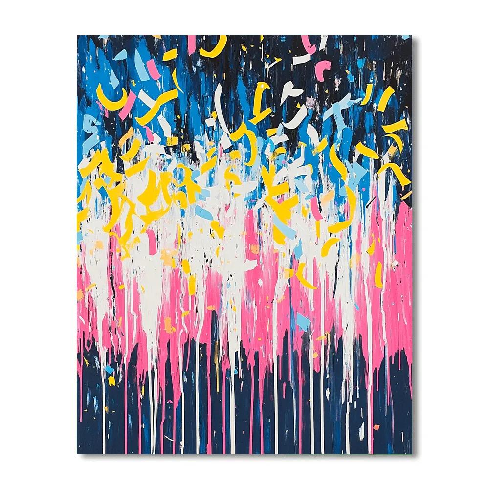 Jackson Pollock Inspired Festival Confetti Storm paint by color