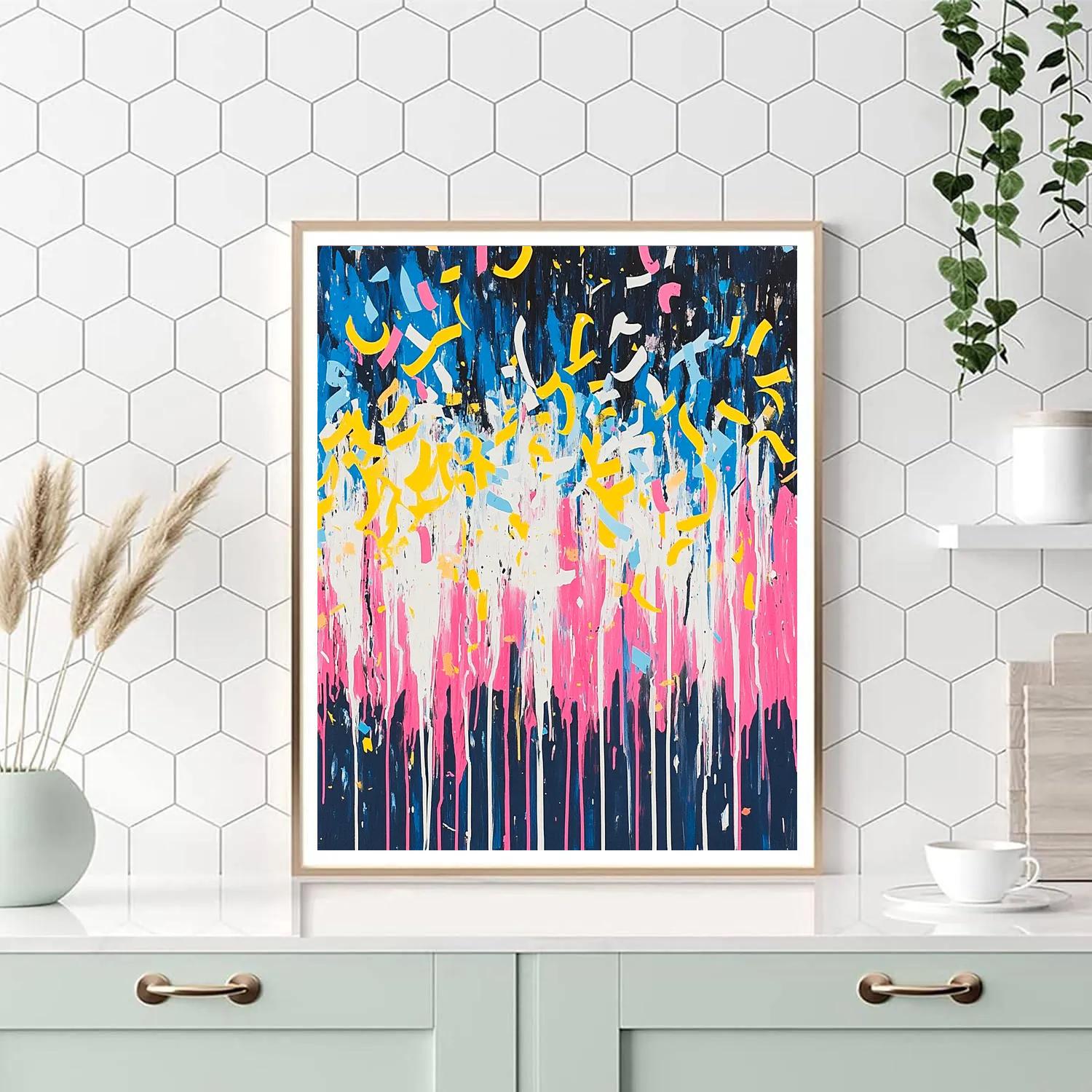 Jackson Pollock Inspired Festival Confetti Storm paint by color