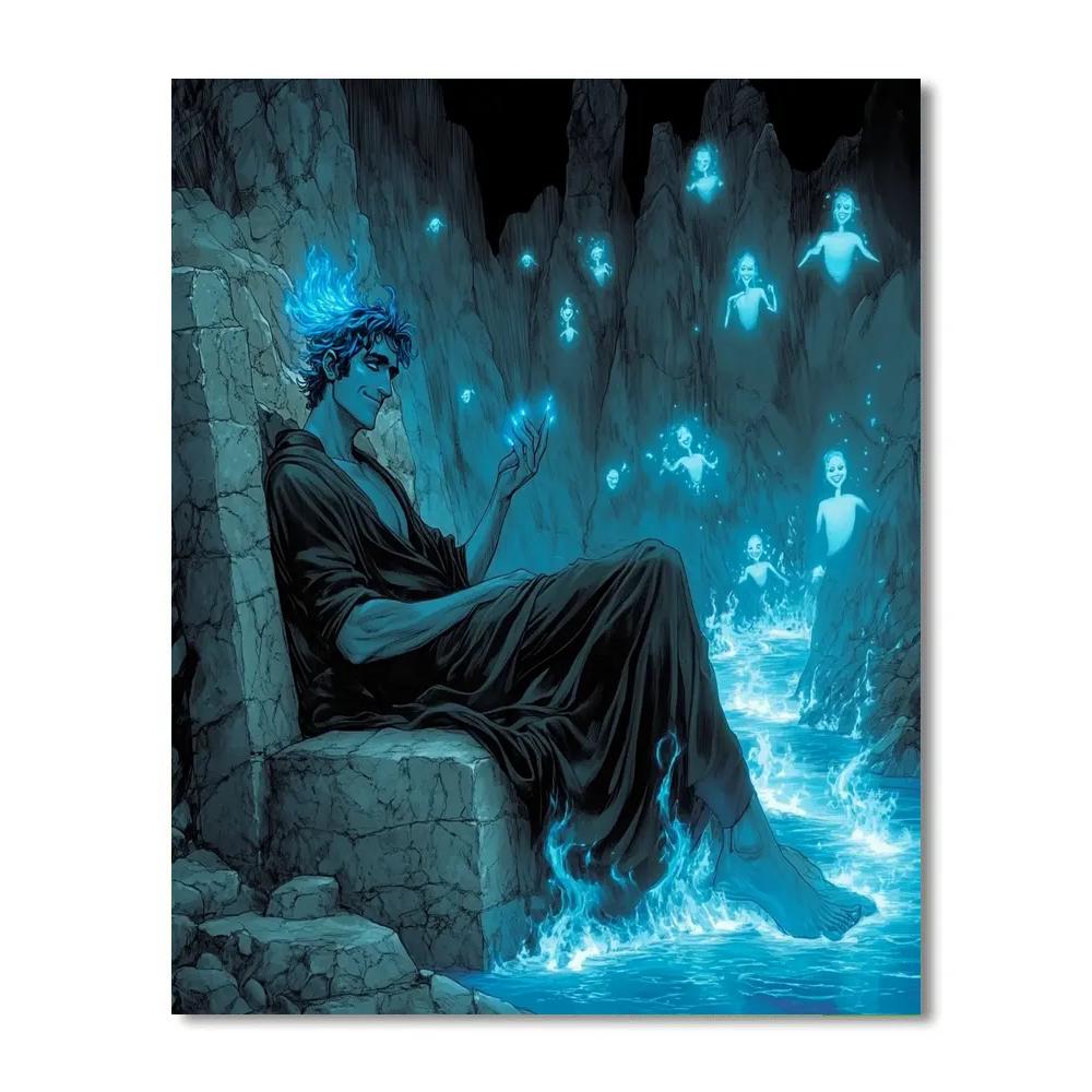 Hades Underworld Flame Lounge Chill Disney Inspired Numbered painting kits
