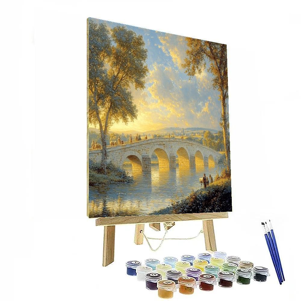 Claude Lorrain Inspired Sunlit Bridge Over Quiet River Paint by numbers art