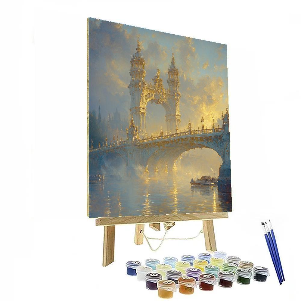 JMW Turner Inspired City Bridge In Morning Fog Paint by numbers kits