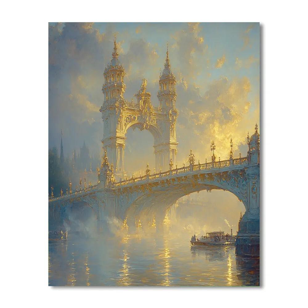 JMW Turner Inspired City Bridge In Morning Fog Paint by numbers kits