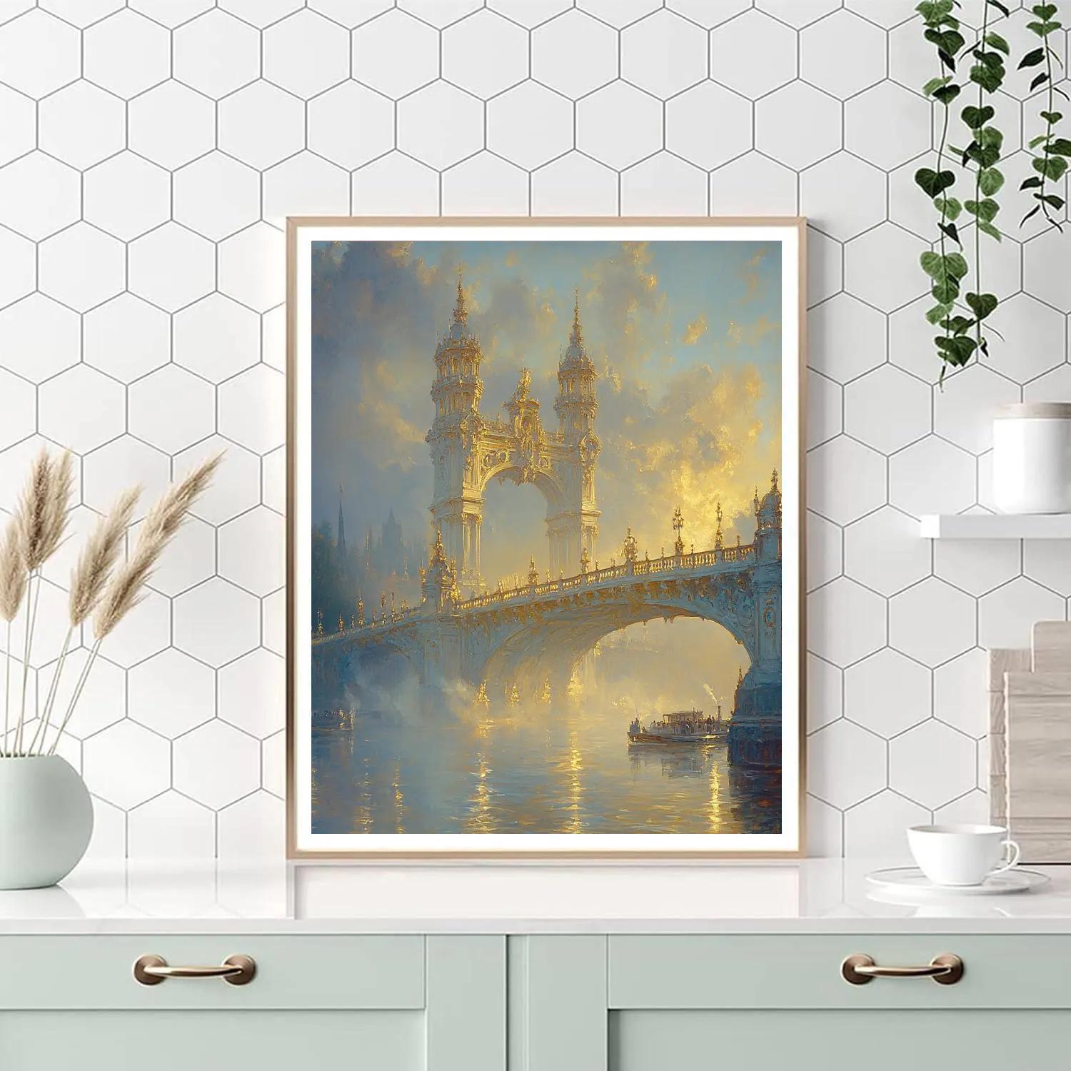 JMW Turner Inspired City Bridge In Morning Fog Paint by numbers kits