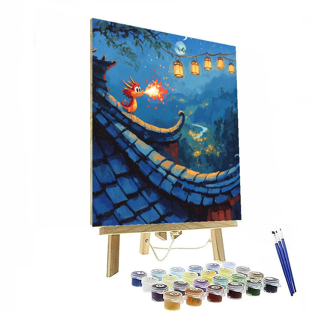 Mushu Temple Roof Firework Pop Disney Inspired paint by color
