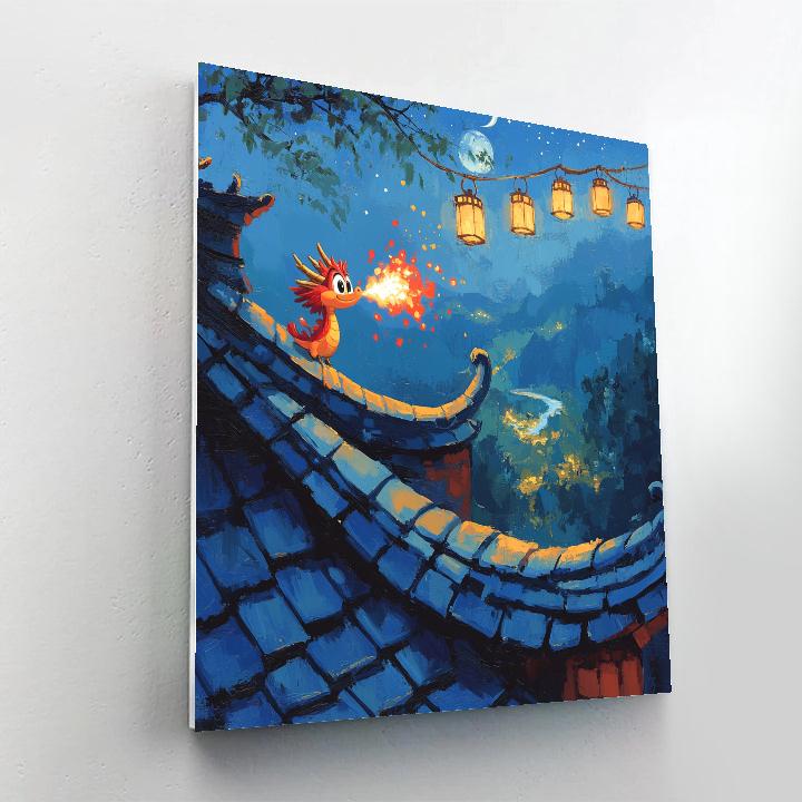 Mushu Temple Roof Firework Pop Disney Inspired paint by color