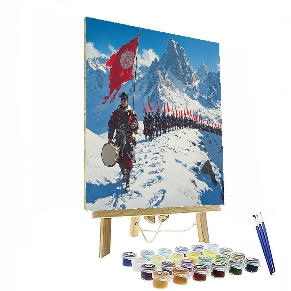 Li Shang Mountain Pass Training March Disney Inspired Number painting