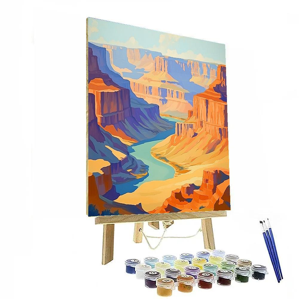 Georgia OKeeffe Inspired Canyon And River Abstraction Paint by numbers art