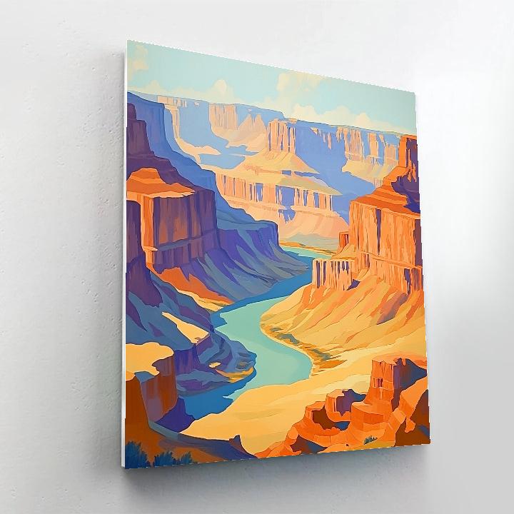Georgia OKeeffe Inspired Canyon And River Abstraction Paint by numbers art