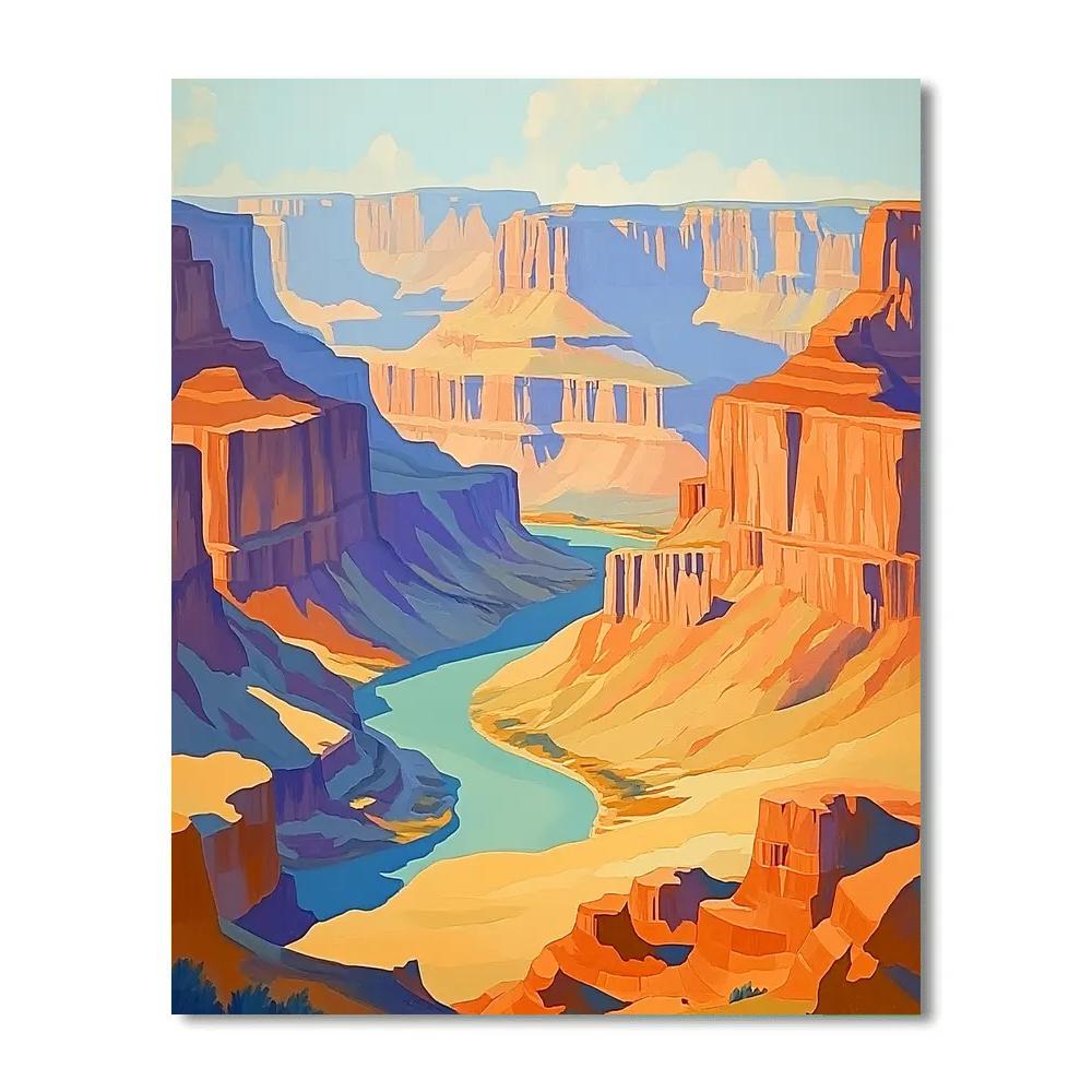 Georgia OKeeffe Inspired Canyon And River Abstraction Paint by numbers art