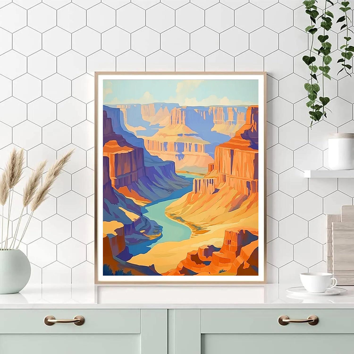 Georgia OKeeffe Inspired Canyon And River Abstraction Paint by numbers art