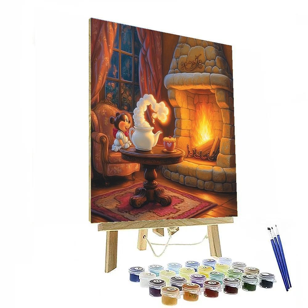 Mrs Potts And Chip Hearthside Steam Swirls Disney Inspired Paint by numbers art