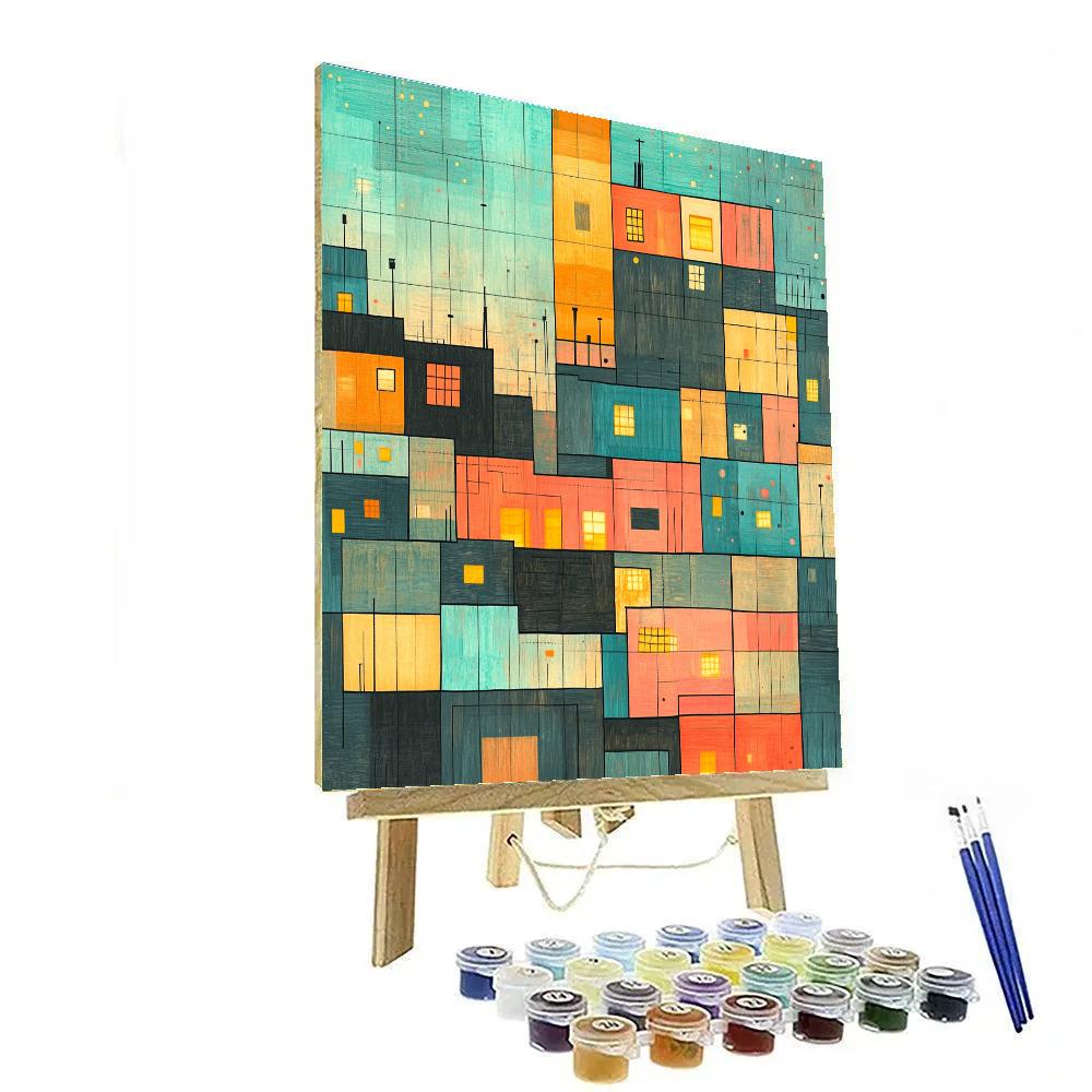 Paul Klee Inspired City Of Colored Windows paint by number