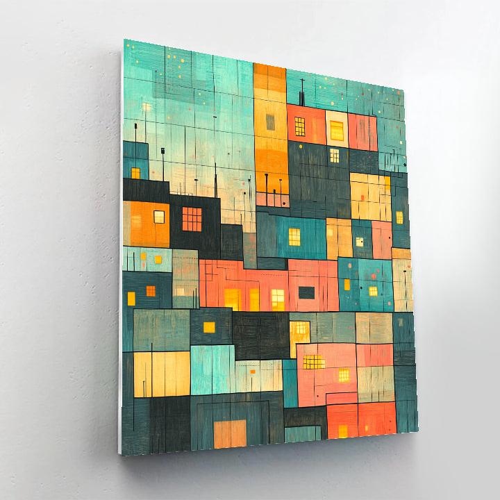 Paul Klee Inspired City Of Colored Windows paint by number