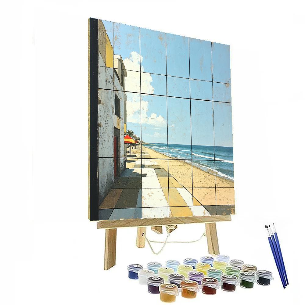 Piet Mondrian Inspired Minimalist Beachfront DIY paint by numbers
