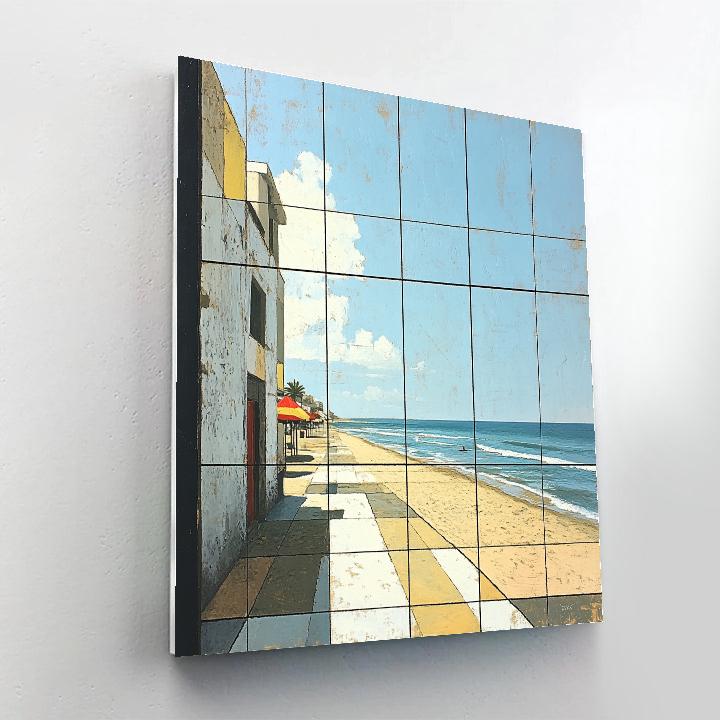 Piet Mondrian Inspired Minimalist Beachfront DIY paint by numbers