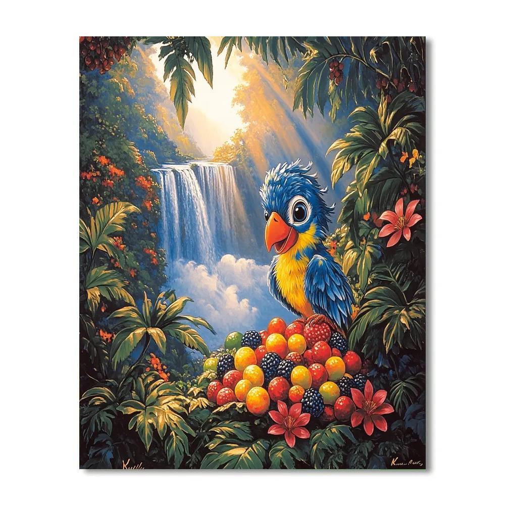 Kevin Paradise Falls Jungle Fruit Feast Disney Inspired painting number kit