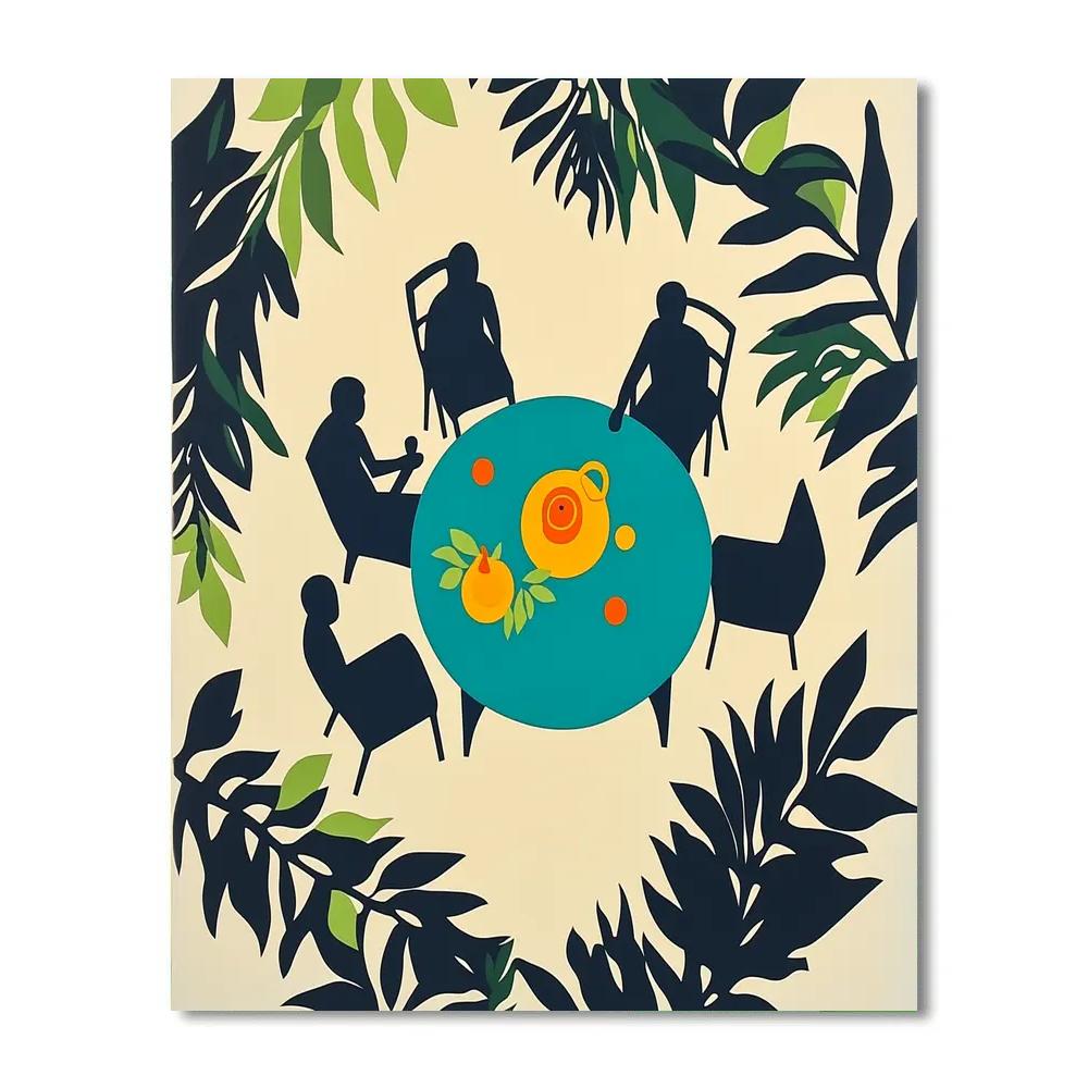 Henri Matisse Inspired Cutout Garden Table paint by numbers