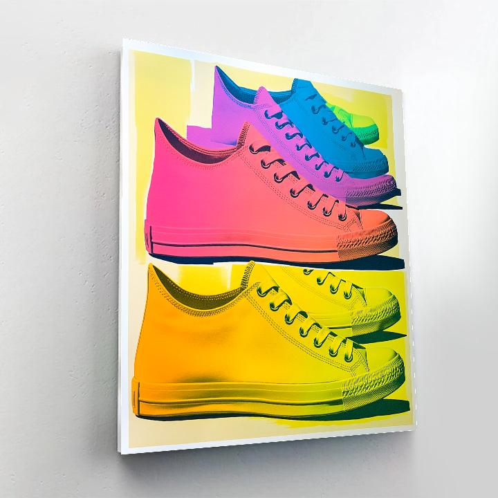 Andy Warhol Inspired Pop Sneakers Row Paint by numbers art