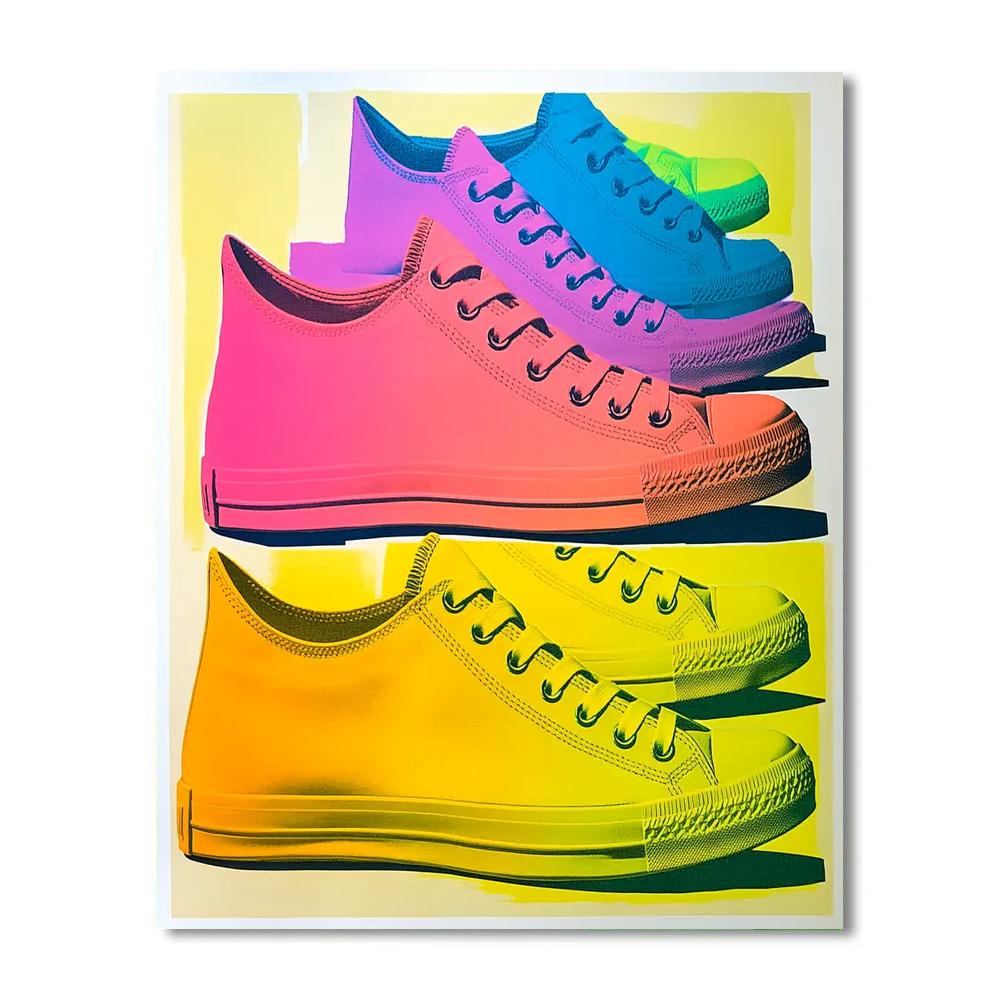 Andy Warhol Inspired Pop Sneakers Row Paint by numbers art