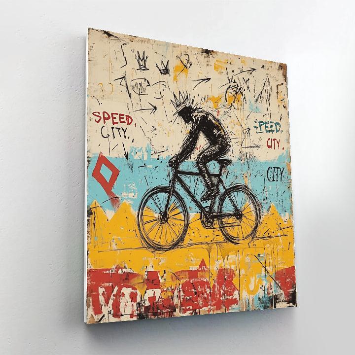 Jean Michel Basquiat Inspired Street Cyclist Energy Paint by numbers art