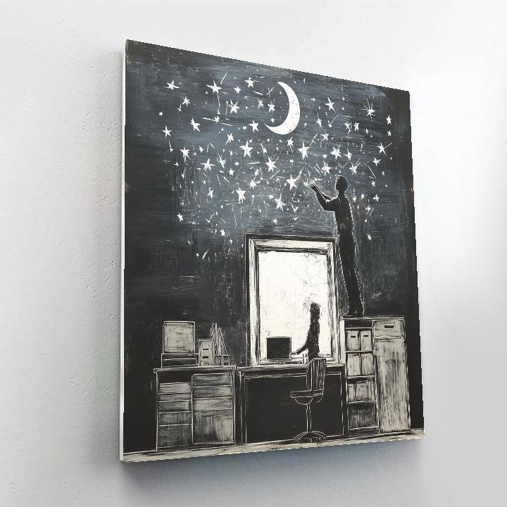 Banksy Inspired Office Window Stargazer DIY paint by numbers