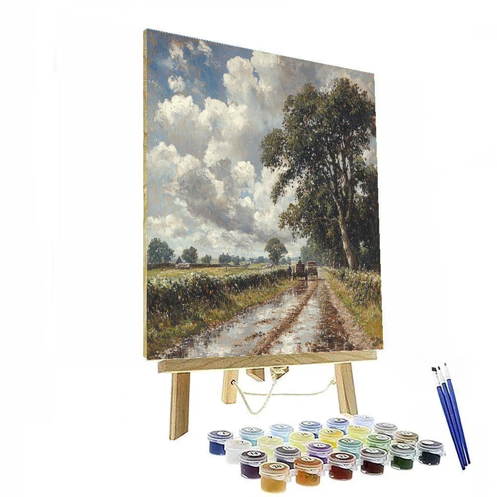 John Constable Inspired Country Lane After Rain Paint by numbers art
