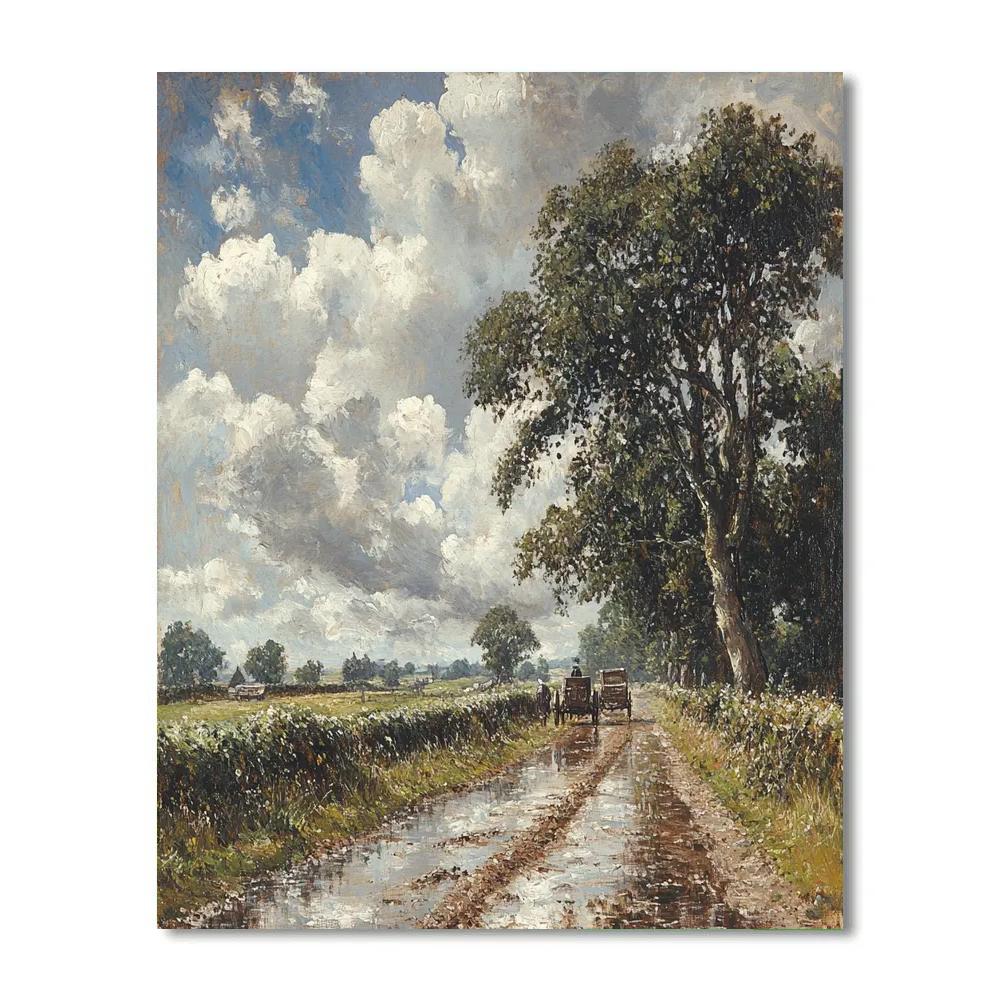John Constable Inspired Country Lane After Rain Paint by numbers art