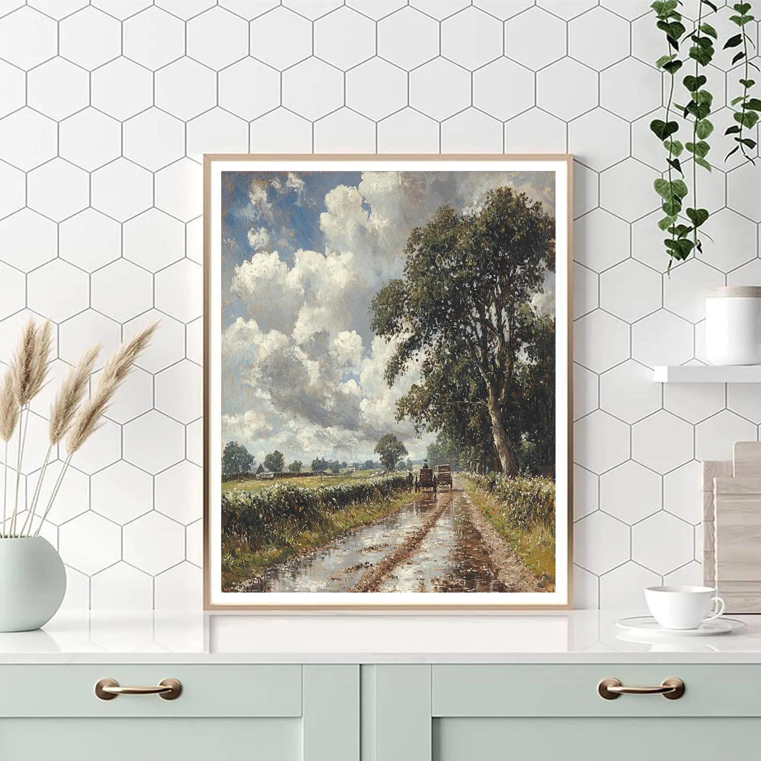 John Constable Inspired Country Lane After Rain Paint by numbers art